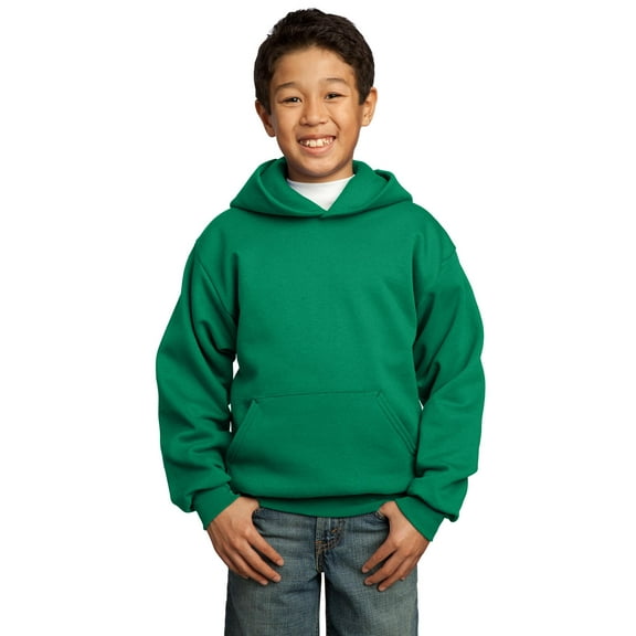 Port & Company Youth Core Fleece Pullover Hooded Sweatshirt-S (Kelly Green)
