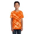 thumbnail image 1 of Port & Company Youth Essential Tiger Stripe Tie-Dye Tee. Orange. S., 1 of 1