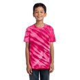 thumbnail image 1 of Port & Company Youth Essential Tiger Stripe Tie-Dye Tee. Pink. M., 1 of 1