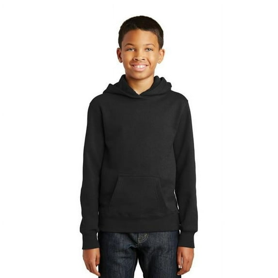 Port & Company Youth Fan Favorite Fleece Pullover Hooded Sweatshirt Pc850yh - Jet Black - L