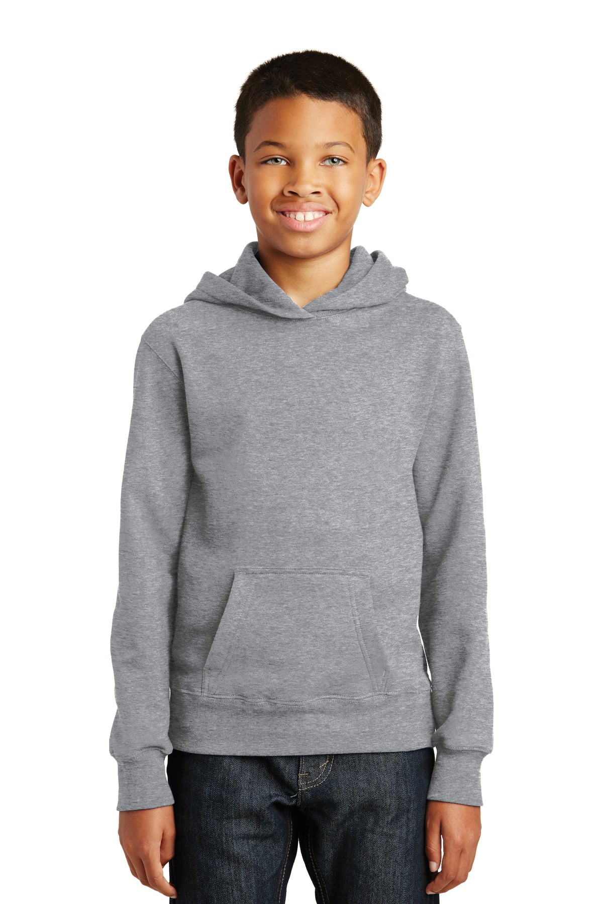 Port Company Youth Fan Favorite Fleece Pullover Hooded Sweatshirt Pc850yh Athletic Heather XS Walmart