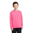 thumbnail image 1 of Port & Company Youth Long Sleeve Core Cotton Tee-M (Neon Pink), 1 of 2