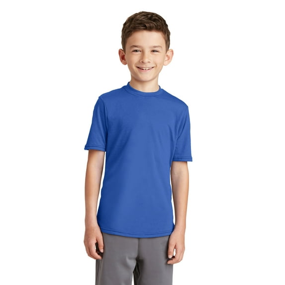 Port Company Youth Performance Blend Tee-M (True Royal)