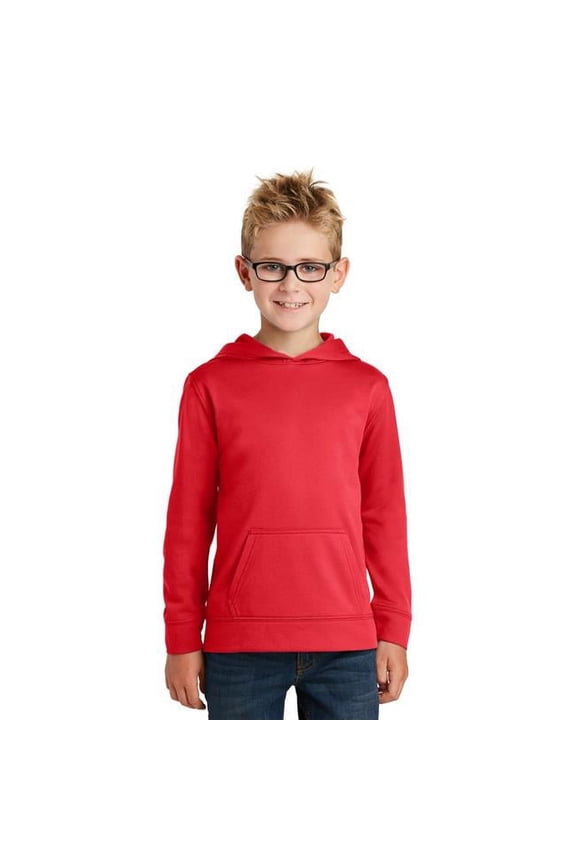 mpany Youth Performance Fleece Pullover Hooded Sweatshirt Pc590yh - Red - L