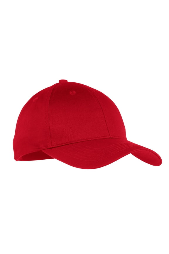 Youth Six Panel Twill Cap-One Size (Red)