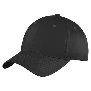 Port & Company Youth Six Panel Unstructured Twill Cap-One Size (Black)