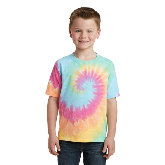 Port & Company Youth Tie Dye Tee-L (Pastel Rainbow)