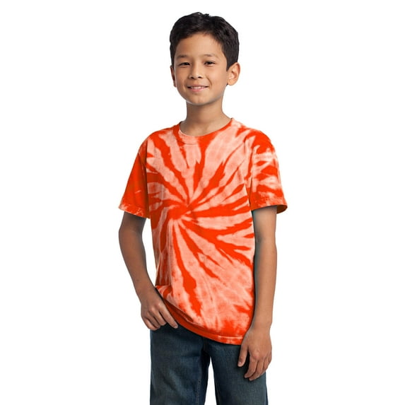 Port & Company Youth Tie-Dye Tee. Orange. M.