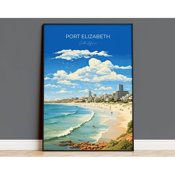 Port Elizabeth Travel Poster, Travel Print of Port Elizabeth, Port Elizabeth Art Lovers Gift, South Africa Gift, Wall Art Print, 12x18 UNFRAMED