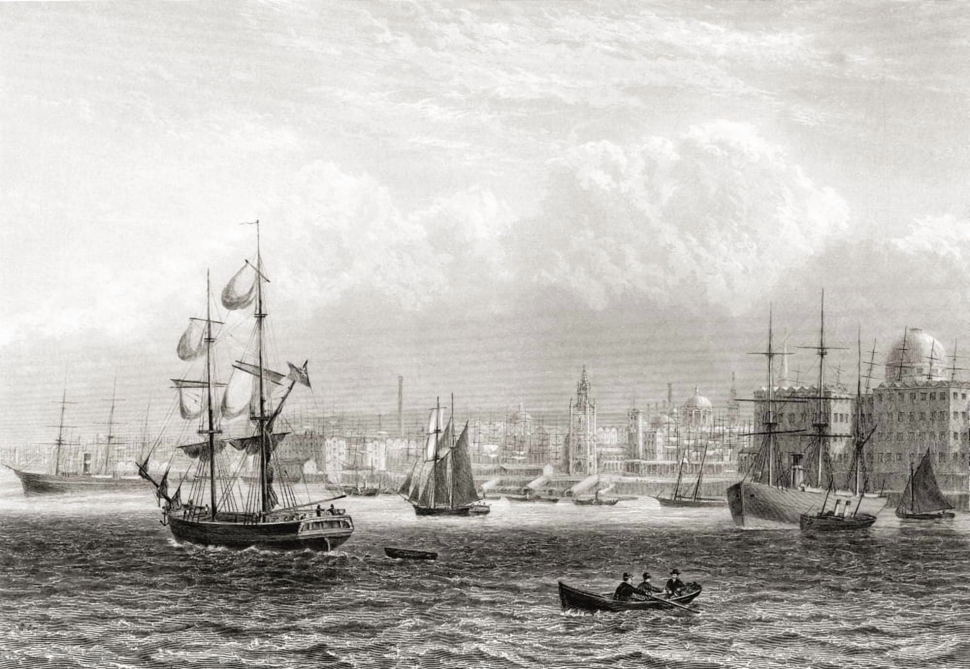 The Port Of Liverpool MerseysideLancashire England In The Late 19Th Century From Our Own Country Published 1898 Canvas Art - Ken Welsh Design Pics (17 x 12)
