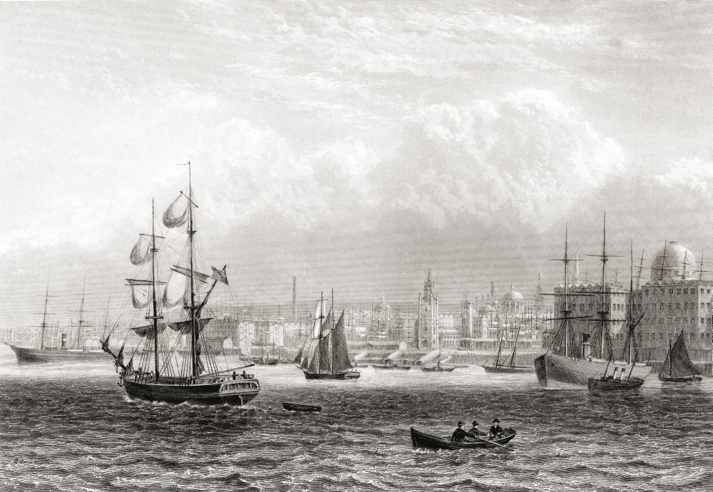 The Port Of Liverpool MerseysideLancashire England In The Late 19Th Century From Our Own Country Published 1898 Canvas Art - Ken Welsh Design Pics (34 x 24)