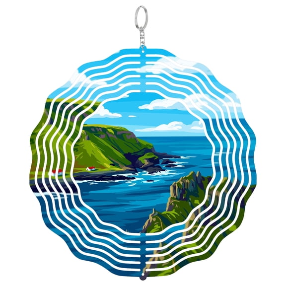 Port Moon Ireland Kinetic Wind Spinner 3D Hanging Outdoor Decor