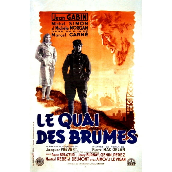 Port Of Shadows (Aka Le Quai Des Brumes) French Poster Art From Left: Michele Morgan Jean Gabin Michel Simon 1938 Movie Poster Masterprint (24 x 36)