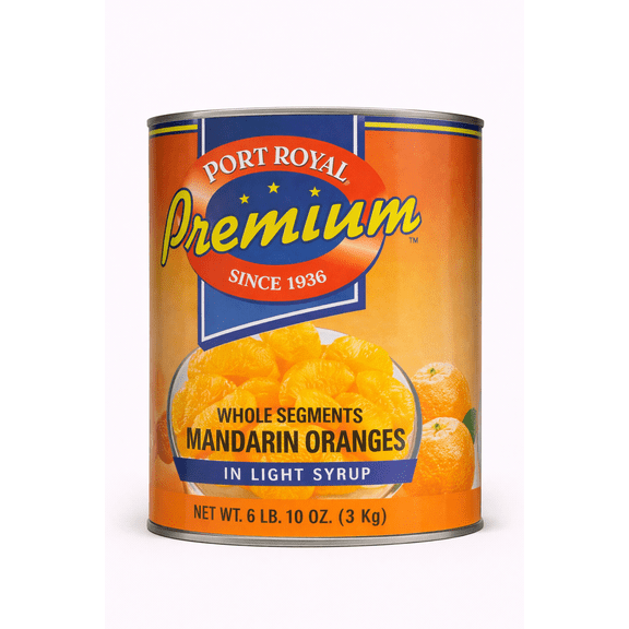 Port Royal Premium Mandarin Oranges in Light Syrup, Whole Segments, 106 oz (6 lb 10 oz)