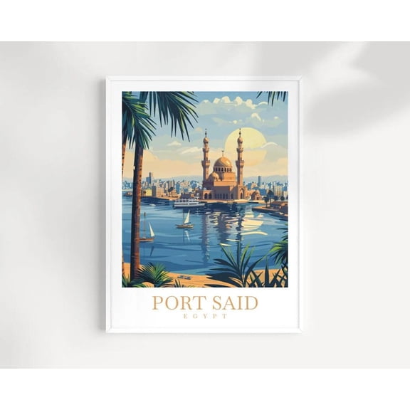 Port Said Egypt Wall Art Print Coastal City Decor Unframed Paper Print