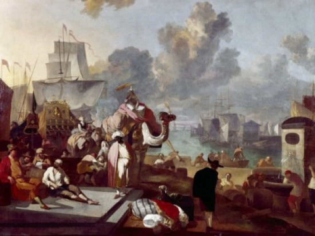 Port Scene by Jan Griffier (Circa 1645-1718) Canvas Art - Jan Griffier (18 x 24)