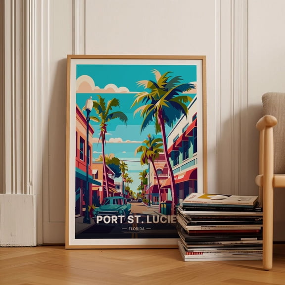 Port St. Lucie Travel Poster, Florida Beach Art, Coastal Wall Decor, Travel Enthusiast Gift, Home & Office Decoration, C20-1215 Wall Art, Modern Wall Decor, 8x12 UNFRAMED