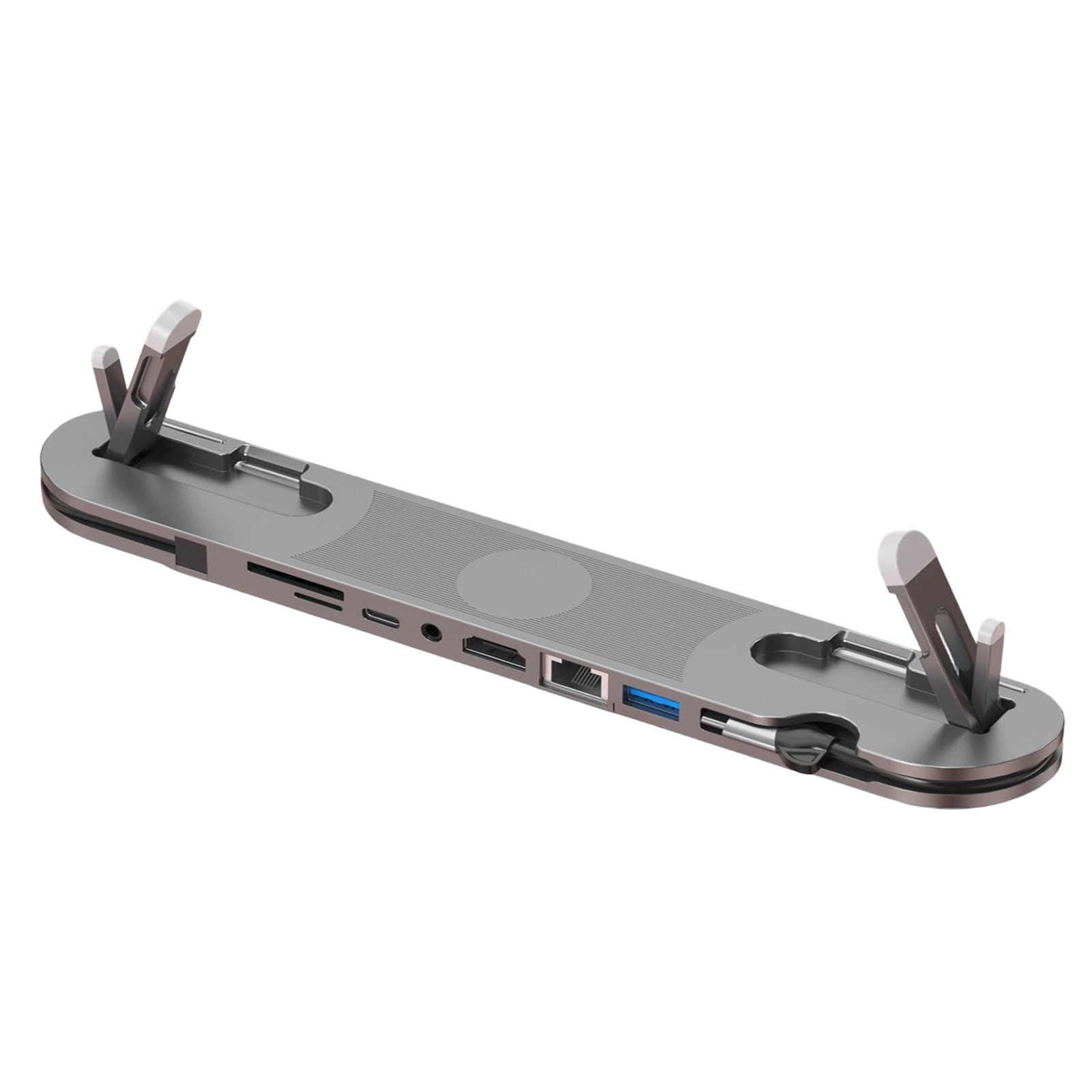 Port USB C Laptop Docking Station Stand 7 Port Ethernet Adapter 4K60Hz PD100W Charging USB3.0 Foldable Height Adjustable