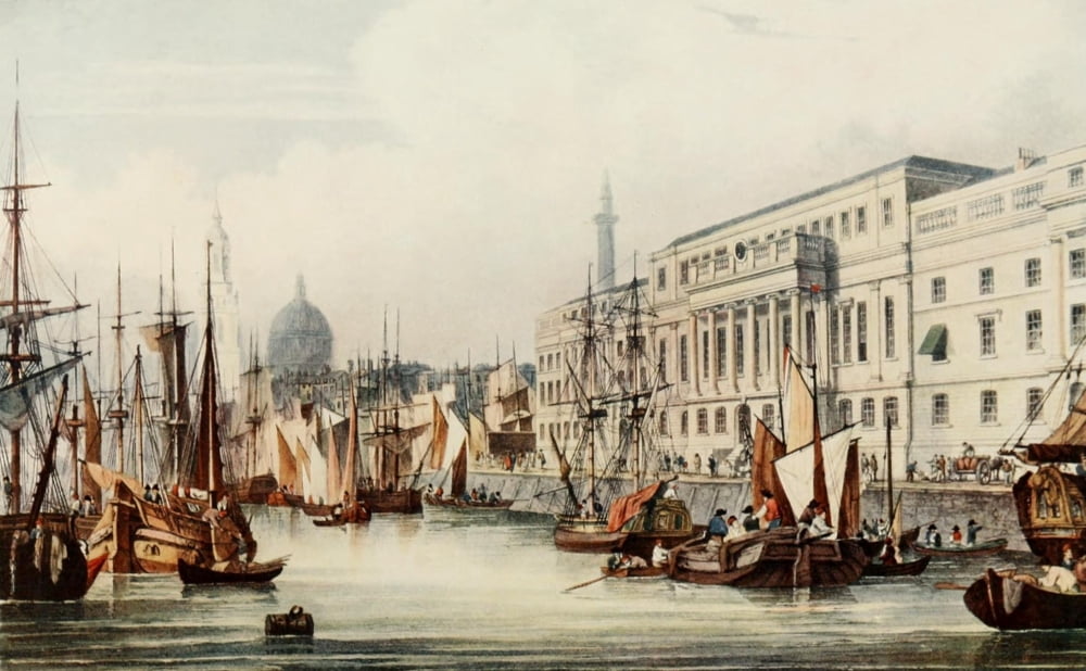 Port of London 1921 Custom House 1828 Canvas Art - Samuel Owen (24 x 36)