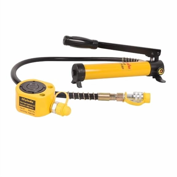 Porta Power Kit 20T Multi Section Stroke Hydraulic Ram Cylinder Jack 1.06" Stroke RMC-201L Single-Acting + 400cc Hydraulic Hand Pump CP-180 for Machinery and Industry