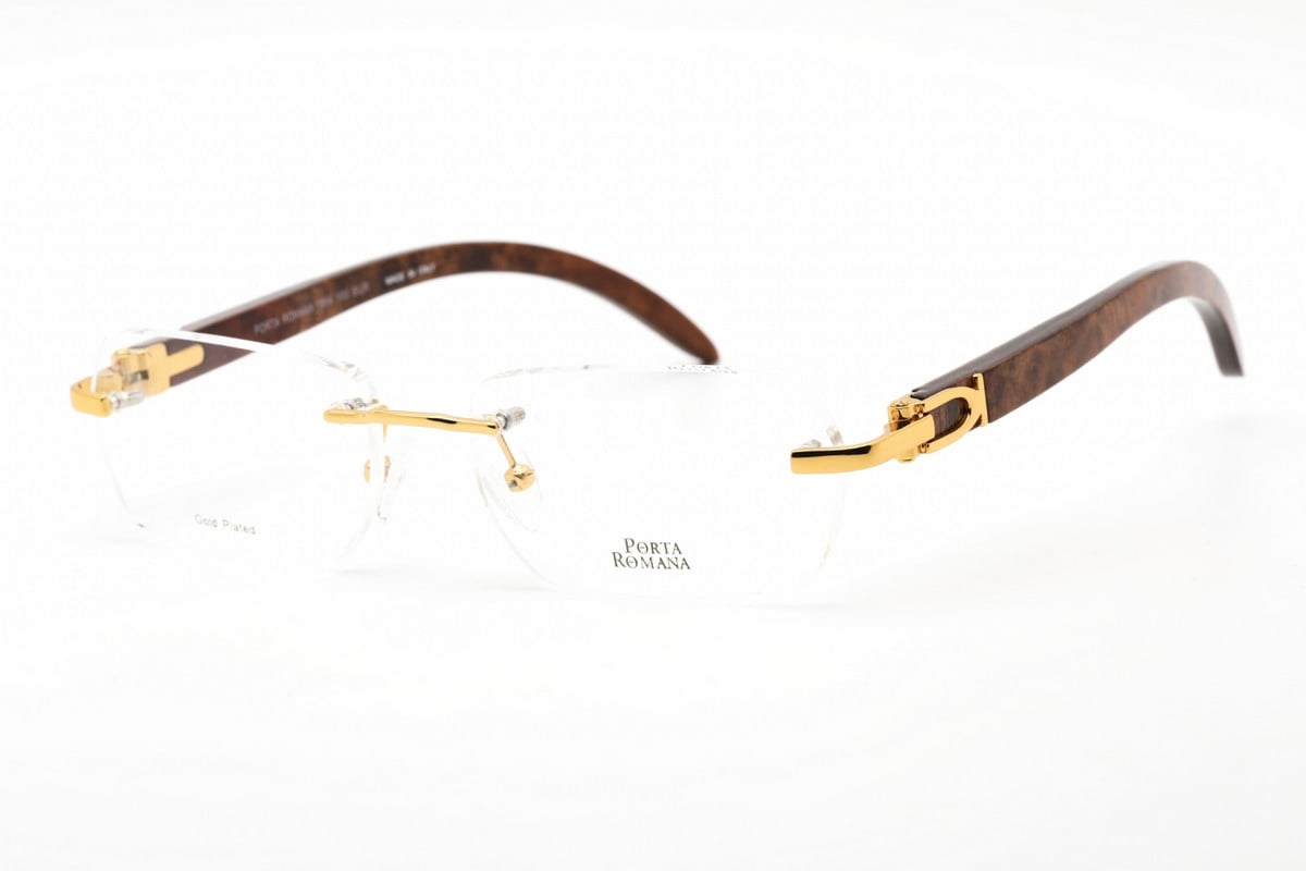 Porta Romana Model 1954- Gold Plated Frame with Burl Red 