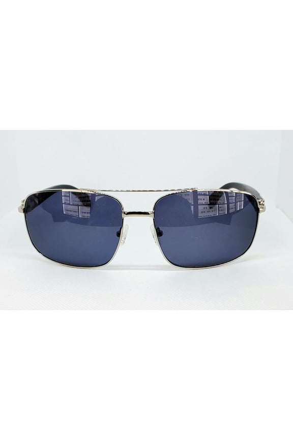 Sunglasses Wood Collection Model 1963 (silver frame with blue lenses)