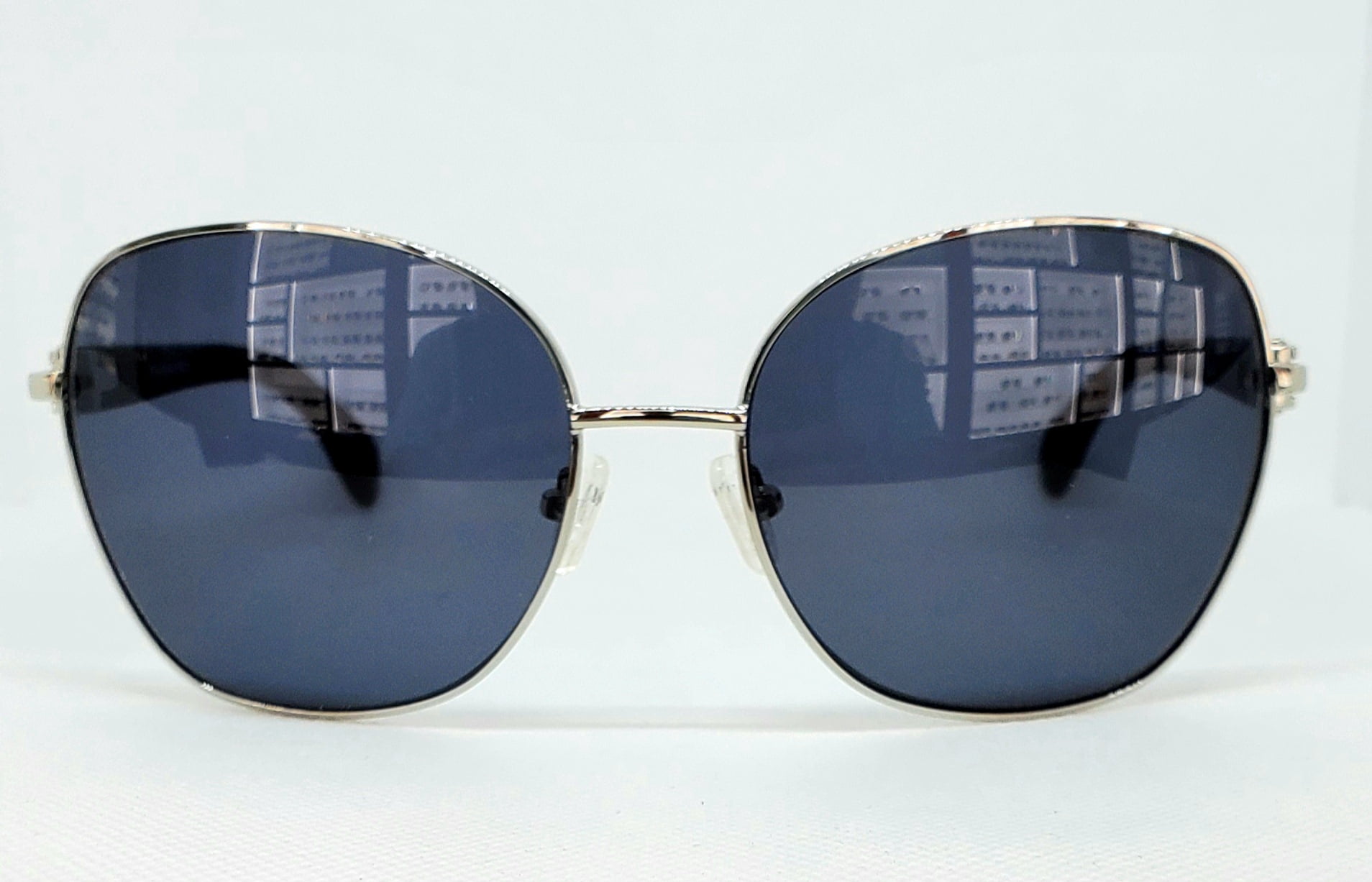 PORTA ROMANA Round Gold Frame Sunglasses with Blue Lenses Porta Romana mod. 1651 Gold & Wood Vintage Rimless Luxury  main image 3