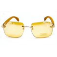 thumbnail image 1 of Porta Romana Travel Collection Sunglasses Model 1974 "Rimless" Gold with Wood Temple and Yellow Lenses, 1 of 5