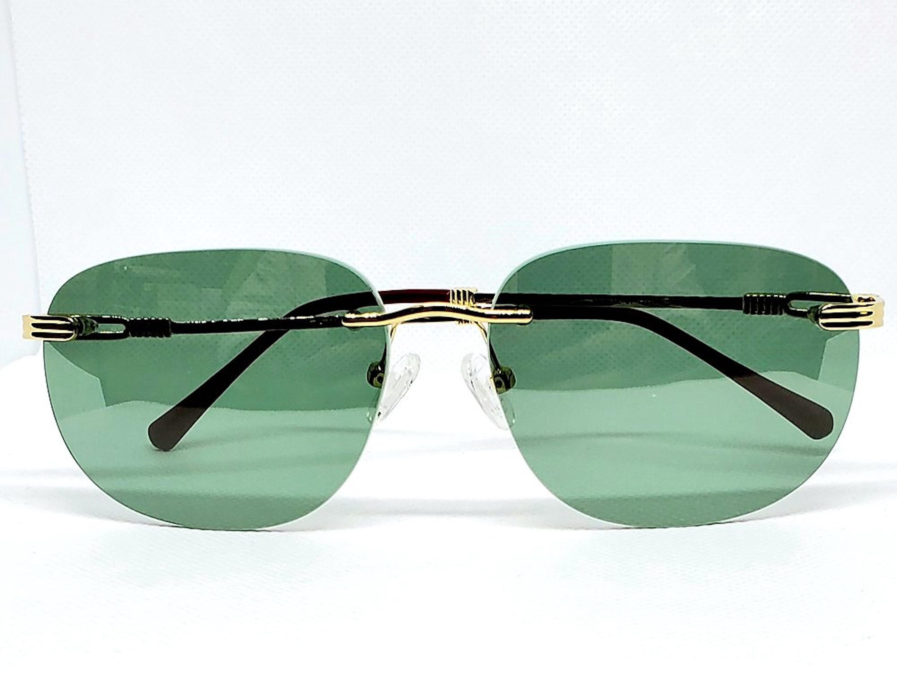 Porta Romana Vintage Sunglasses (Two Tone, Green Lens, Model 