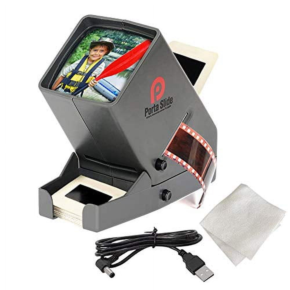 Porta Slide PS-3 Slide Viewer, LED Viewing Light, 4 in. Screen, View 2x2  in. Slides, 35mm Film Strips & Negatives 