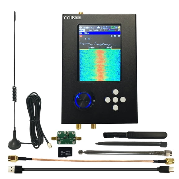 PortaPack H2 SDR Receiver Kit 1MHz6GHz 3.2" Touchscreen Spectrum Analyzer with Capture Replay Built-in 2000mAh Rechargeable Battery Aluminum Alloy Case Audio Output USB Charging