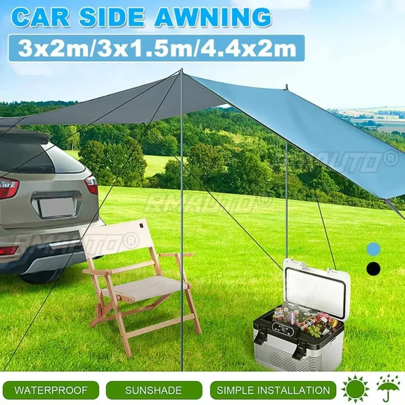 Portabl Car Side Awning Rooftop Tent Waterproof Side Tent Sun Shelter For Outdoor Camping Garden Patio Pool Exterior Part