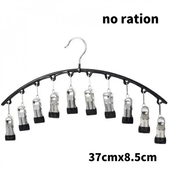 Portable 10-Clip Hanger Baseball Hat Hook Sock Rack Towel Hanger Clip Pant Hanger Organizer For Closet Travel Hanging Organizers