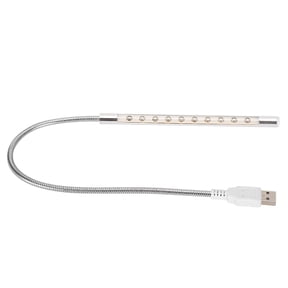 Portable 10-LED USB Laptop Keyboard Light - Flexible Computer Reading Lamp (10 inches / 25.4 cm)