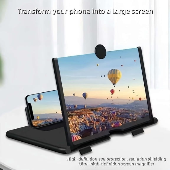 Portable 10 Phone Screen Magnifier - HD Mobile Phone to TV Screen Amplifier, Foldable Eyes Protection Movie Theater for Bedroom & Travel, Compatible with All Smartphones