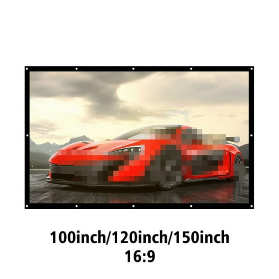 Portable 100 120 150 Inch Projection Screen 3D HD Wall Mounted Projector Screen Canvas 16:9 White Screen Home Theater Film ,Not Opaque Projection