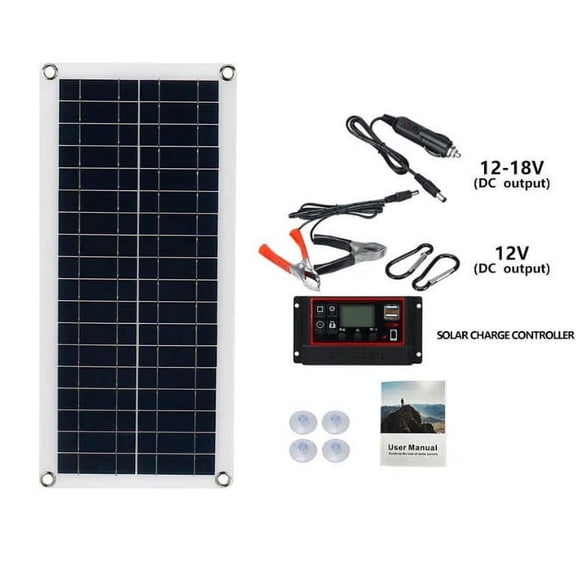Portable 100W Monocrystalline Solar Panel, IP65 Waterproof for Charging Mobile Devices & Maintaining 12V Batteries, Ideal for RVs, Cars, Boats & More