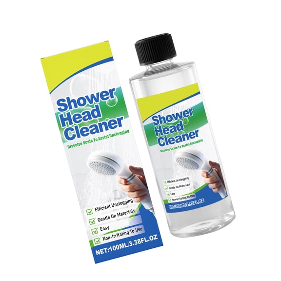 Shower Head Cleaner Solution 100ml Hard Water Stain Remover Lime Deposit Remover & Descaler Restores Water Flows