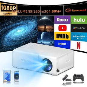 Portable 1080P Projector with USB, HDMI for Smartphone, Tablet, TV Stick, USB Drive - HD Large Screen Display, Compact Modern Design