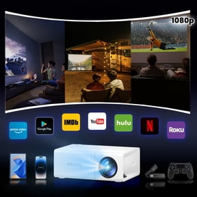 Portable 1080P Projector with USB, Remote - Compatible Smartphone, Tablet, Laptop, TV Stick, USB Drive, Desktop, LCD Display, HDTV Input