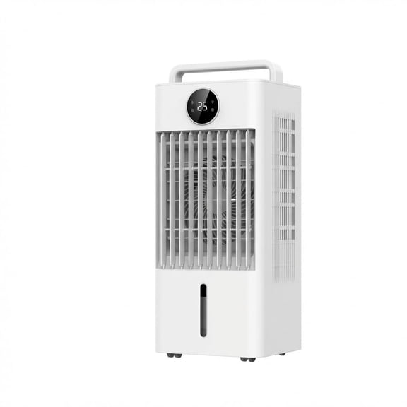 Portable 10L Evaporative Air Cooler – Windowless Mini AC Unit with Remote & Touch Control, 3 Speeds, 3 Modes, 90° Oscillation, LED Display, Ice Packs, Quiet for Bedroom, Office, Home, RV, US 120V