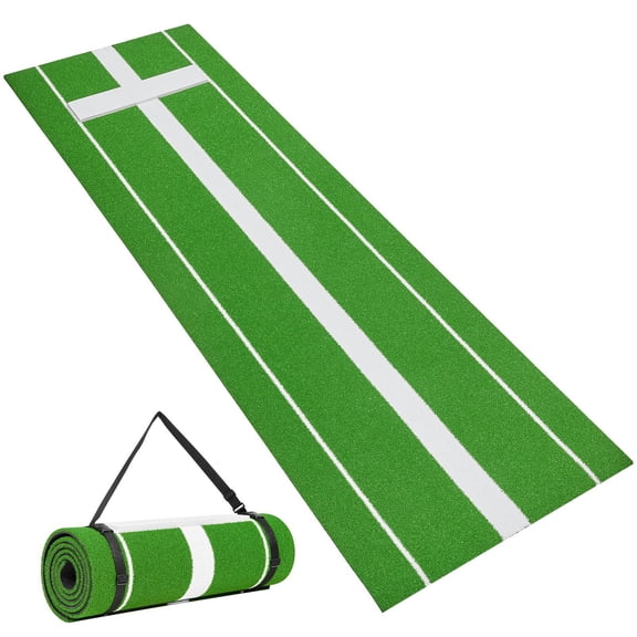 Portable 10x3 ft Softball Pitching Mat with Antislip Backing Durable Turf Training Aid for Indoor Outdoor Fastpitch Practice Pitchers Rubber Mound