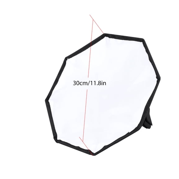 Portable 11.8 inches / 30 cm Camera Flash Diffuser Softbox for External Speedlite, Black and White Nylon Cloth Photography Accessory with Storage Bag