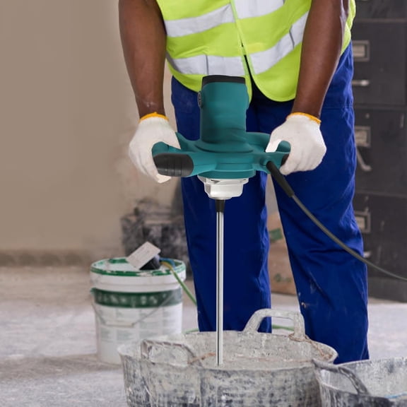 Portable 110V Electric Cement Mixer 2400W Handheld Mortar Concrete Mud Mixer with 6 Adjustable Speeds