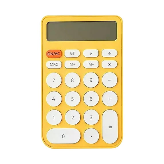 Portable 12-Digit Desktop Calculator with Large Lcd Display, Dual Power Solar and Battery, Cute Student Office Calculator in Vibrant Colors, Non-Slip Design for Easy Use