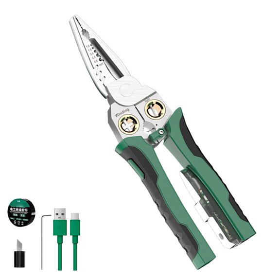 Portable 12 in 1 Multifunction Electrical Pliers Featuring Insulation Stripper And Wire Tester For DIYer Projects