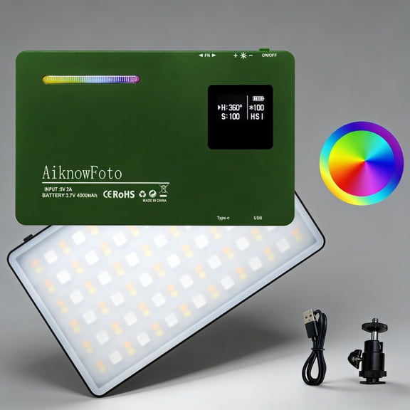 Portable 120 RGB video light, 4000mAh, 2600-8500K CRI 98+ LED fill light, with a battery life of 150 minutes, suitable for photographers with doujection.
