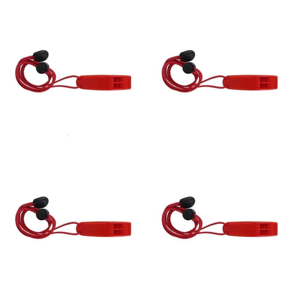 Portable 120dB Loud Blast Safety Signaling Whistle 4pcs Emergency Whistle with Adjustable Neck Strap for Kayaking