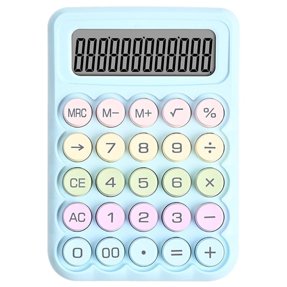 Portable 12Digit LCD Calculator Easy to Read Screen Slip Base Mechanical Keypad Calculator for Various Use