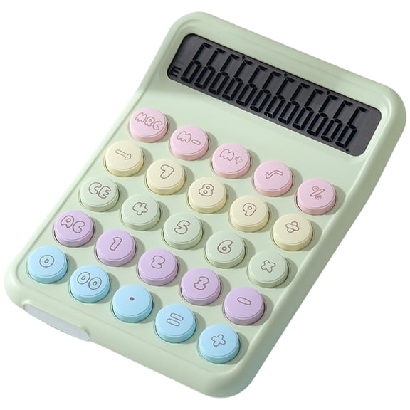 Portable 12Digit LCD Calculator Easy to Read Screen Slip Resistant Base Mechanical Keypad Calculator for Various Use